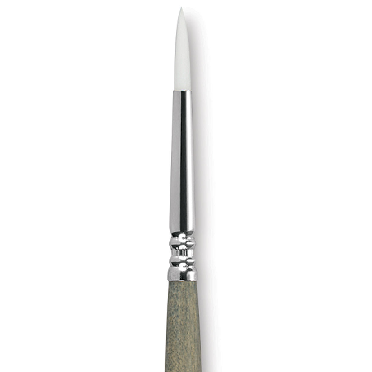 Escoda Perla Toray White Synthetic Brush - Round, Short Handle, Size 4 close up