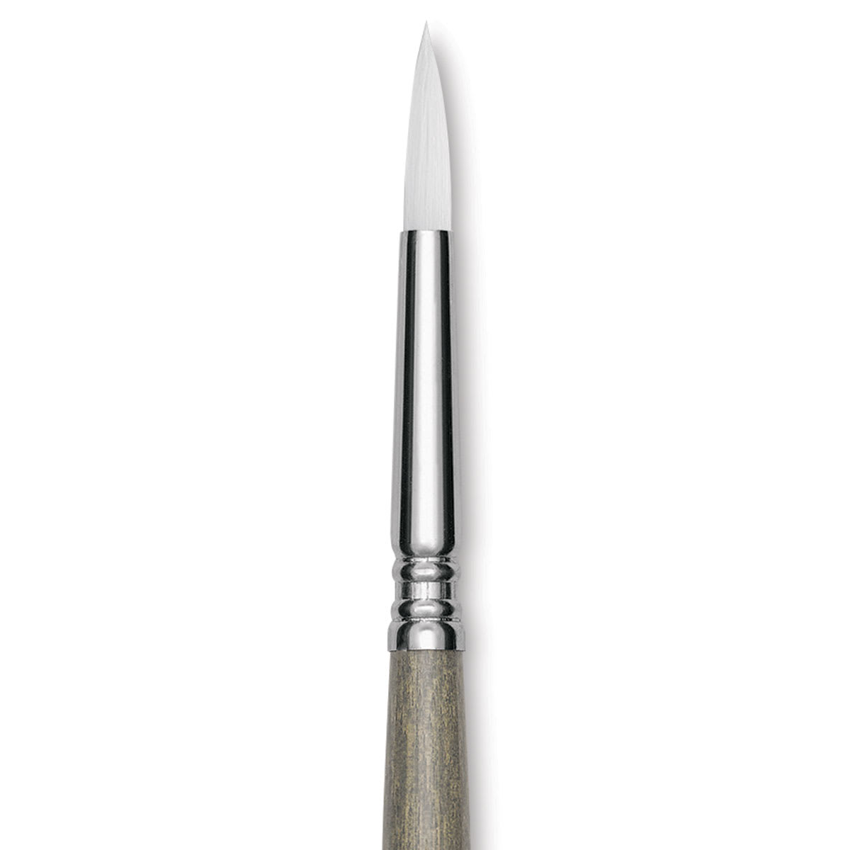 Escoda Perla Toray White Synthetic Brush - Round, Short Handle, Size 10 close up