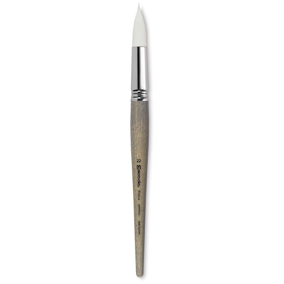 Escoda Perla Toray White Synthetic Brush - Round, Short Handle, Size 22