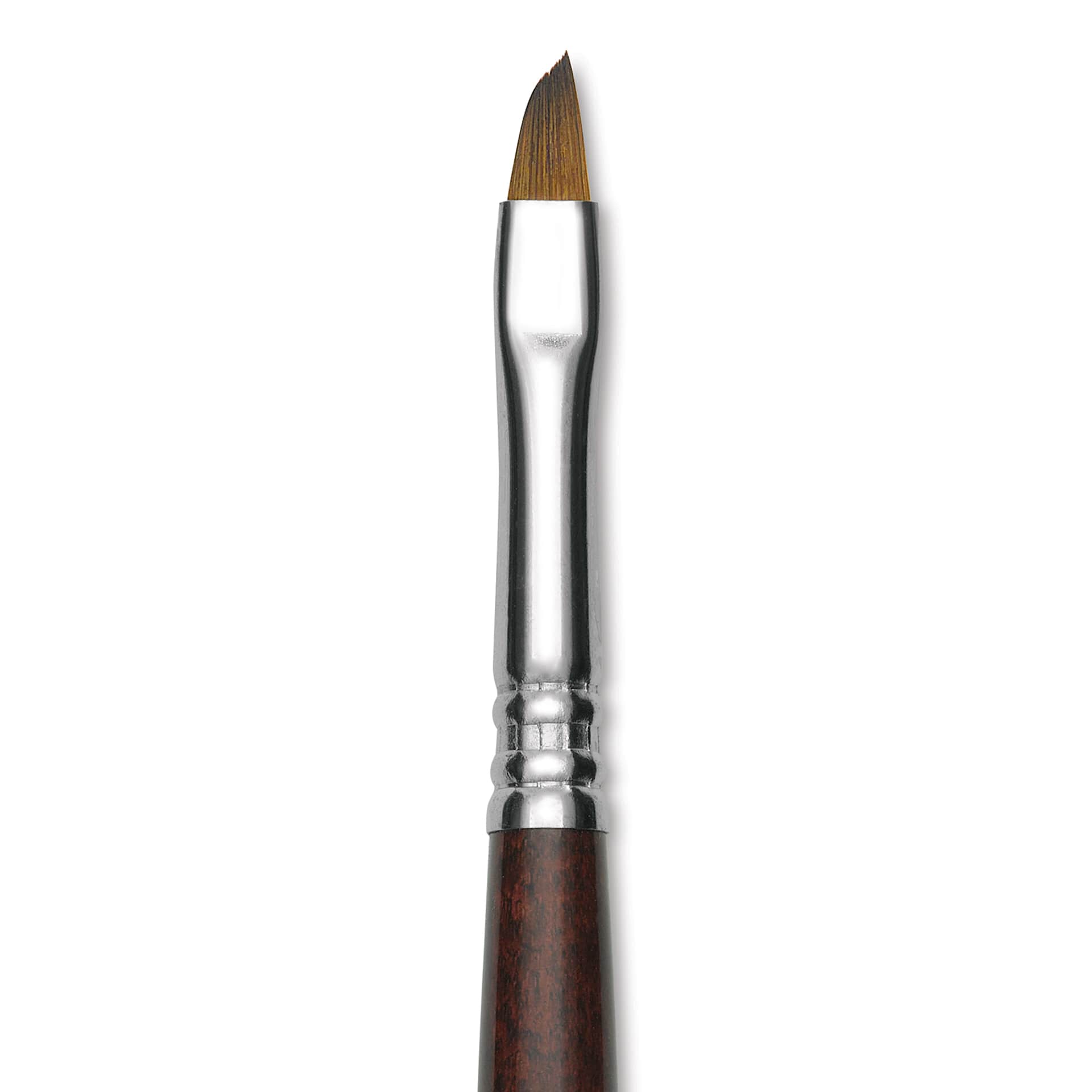 Escoda Prado Tame Synthetic Brush - Angular, Short Handle, Size 6 (Close-up of brush)