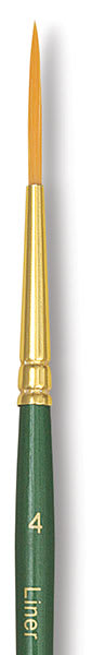 Princeton Good Synthetic Golden Taklon Brush - Liner, Short Handle, Size 4 closeup