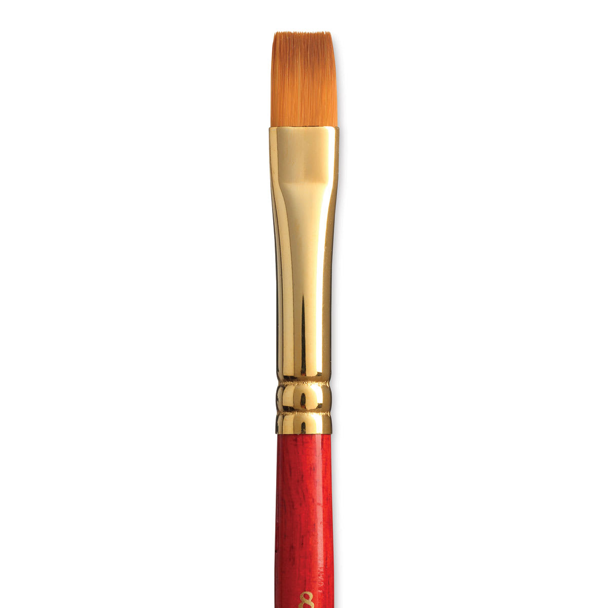 Princeton Heritage Sable Brush - Flat Shader, Short Handle, Size 8 close up