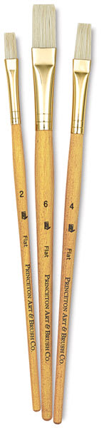 Princeton Real Value Brush Set, Short handle set of 3. Includes Flat 2, 4, and 6. Use them for oils and acrylics.