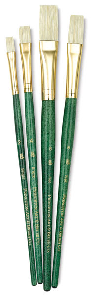 Princeton Real Value Brushes. Set of 4 short handle. Includes Bright 2 and 4, and Flat 6 and 8. Princeton Real Value Brushes. Set of 4 short handle. Includes Bright 2 and 4, and Flat 6 and 8.