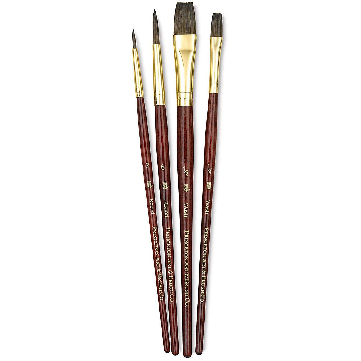 Princeton Real Value Brush Set - 9121, Synthetic Pony, Short Handle, Set of 4
