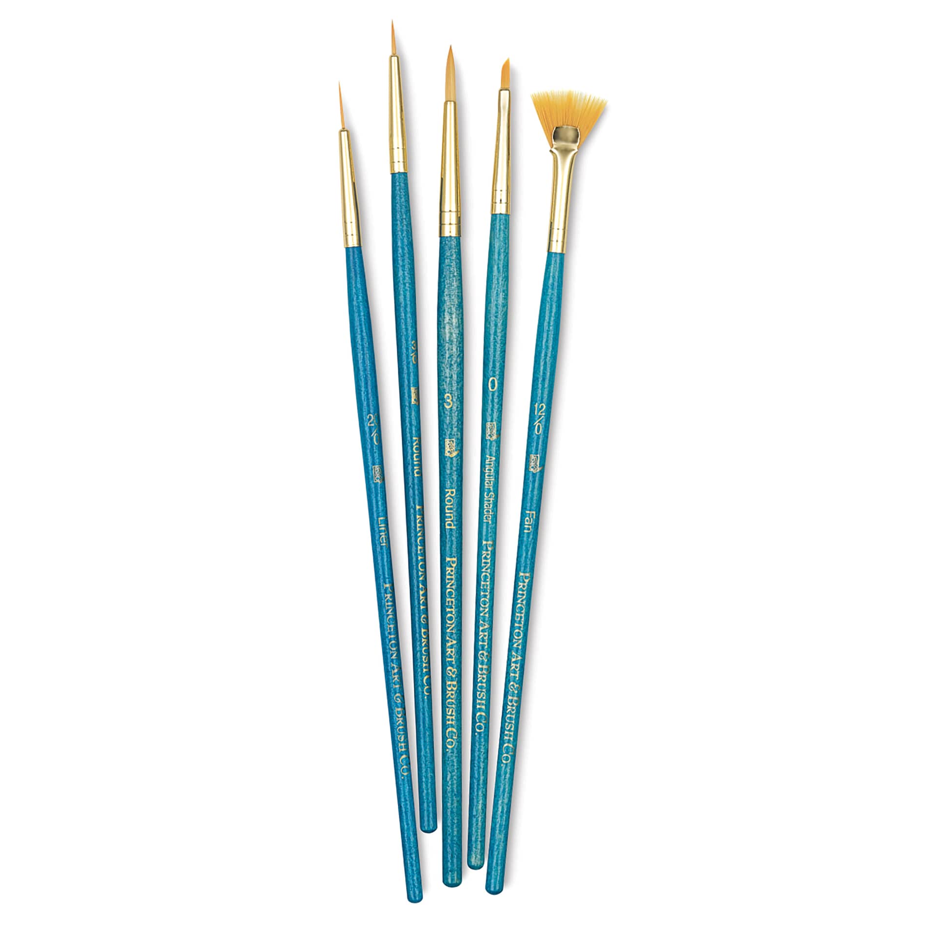 Princeton Real Value Brush Set - 9170, Golden Taklon, Short Handle, Set of 5