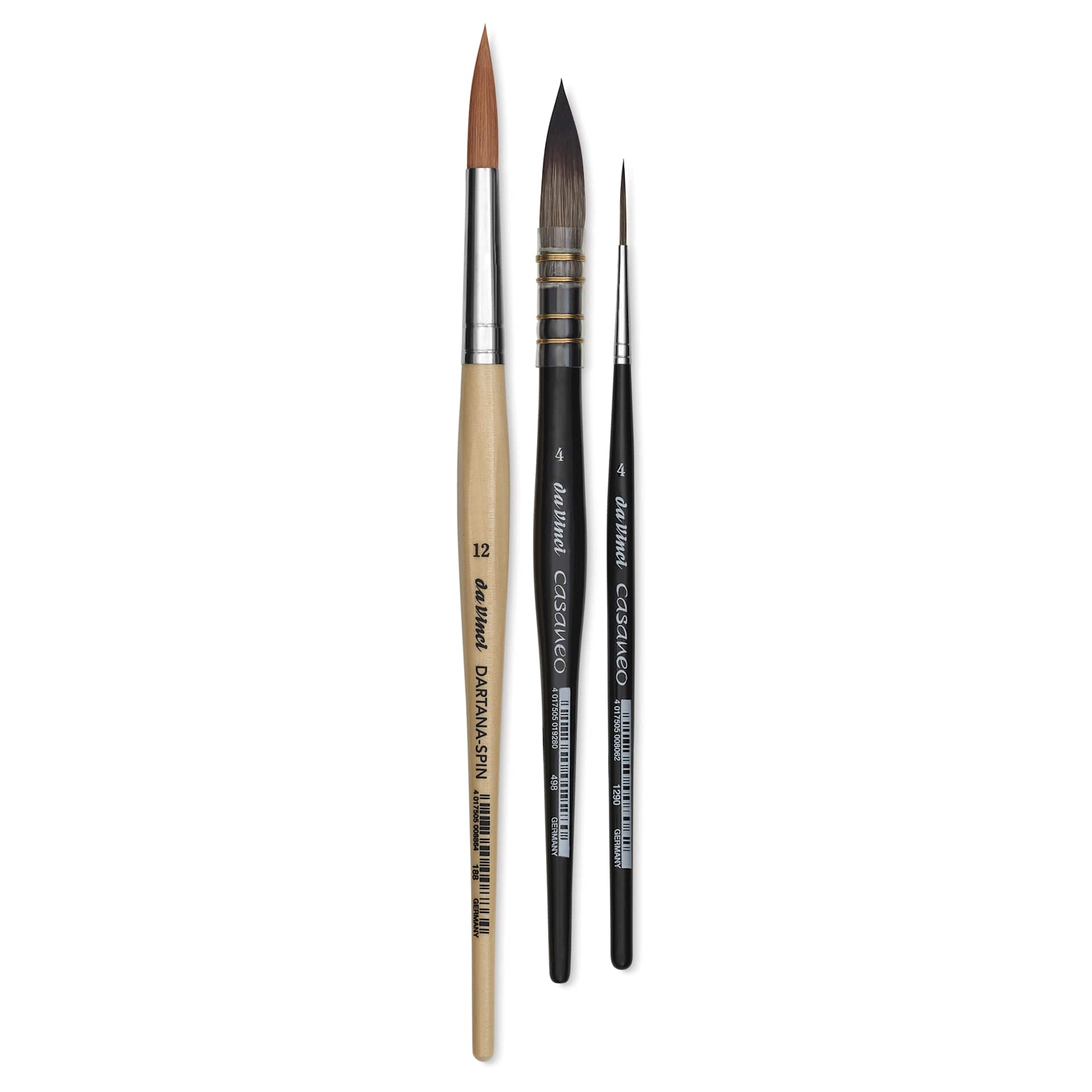 Da Vinci Contemporary Landscape Synthetic Brushes - Set of 3, laid out
Da Vinci Contemporary Landscape Synthetic Brushes - Set of 3, laid out