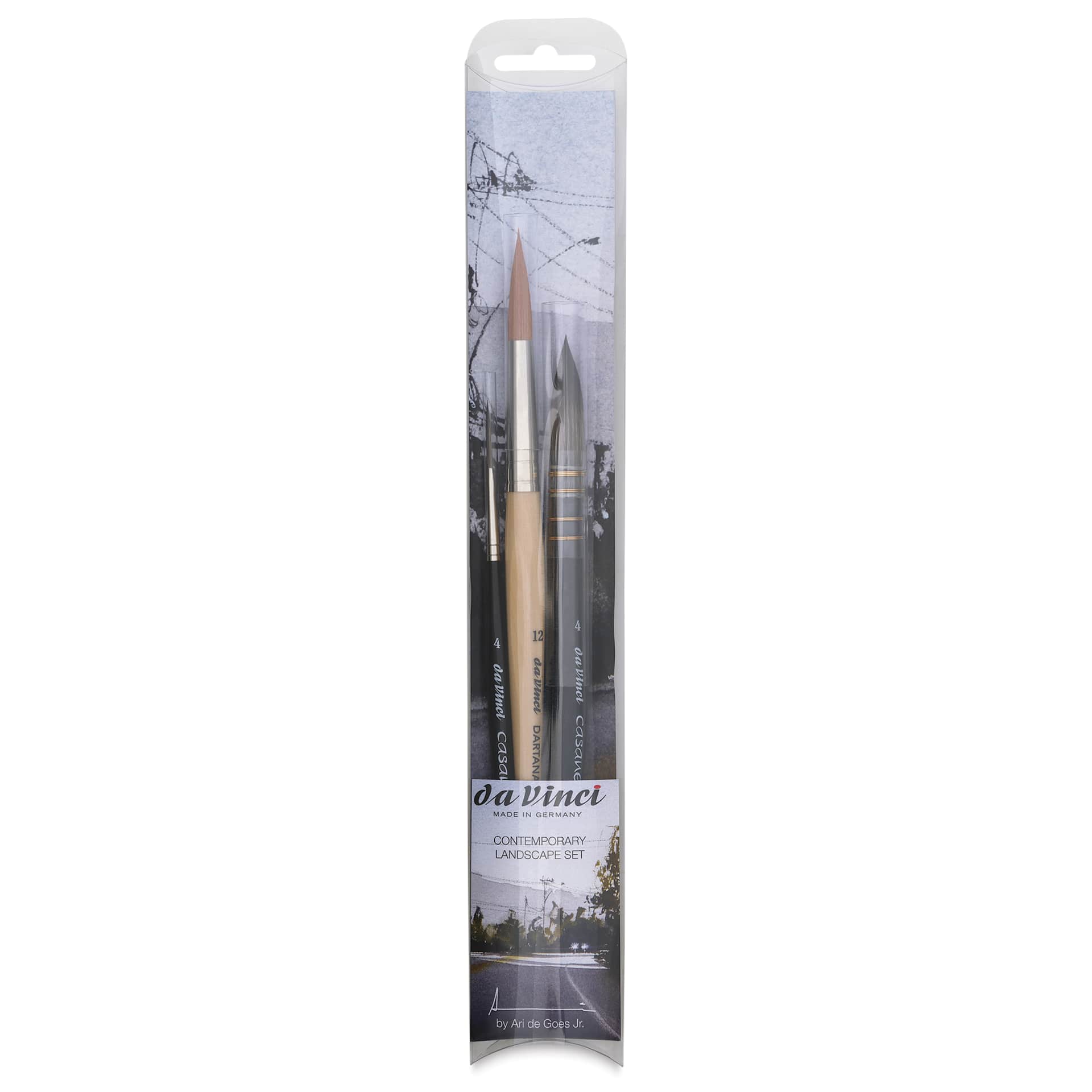 Da Vinci Contemporary Landscape Synthetic Brushes - Set of 3, front of the packaging Da Vinci Contemporary Landscape Synthetic Brushes - Set of 3, front of the packaging
