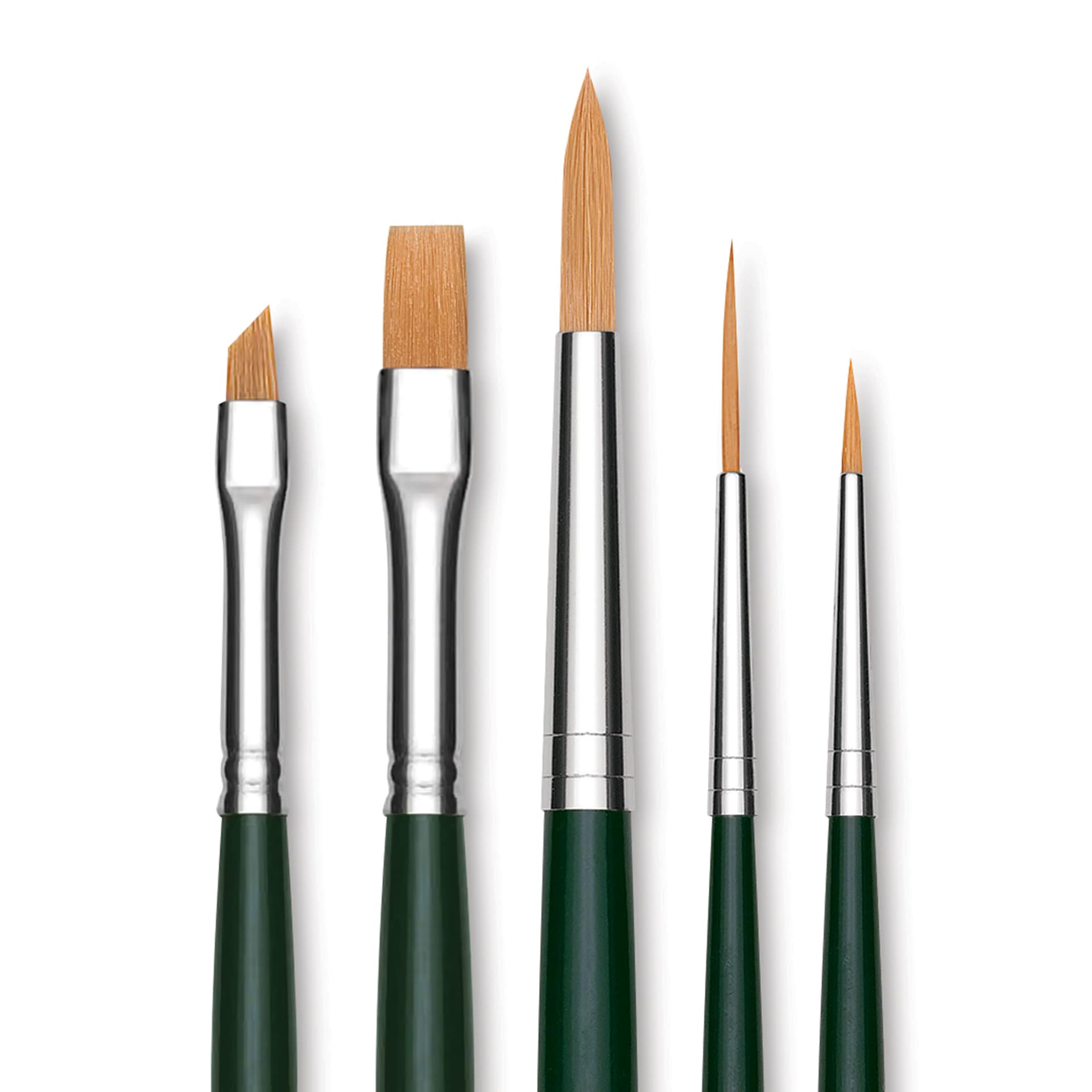 Da Vinci Nova Synthetic Brushes - 50th Anniversary Set, Short Handle, Set of 5, close up
