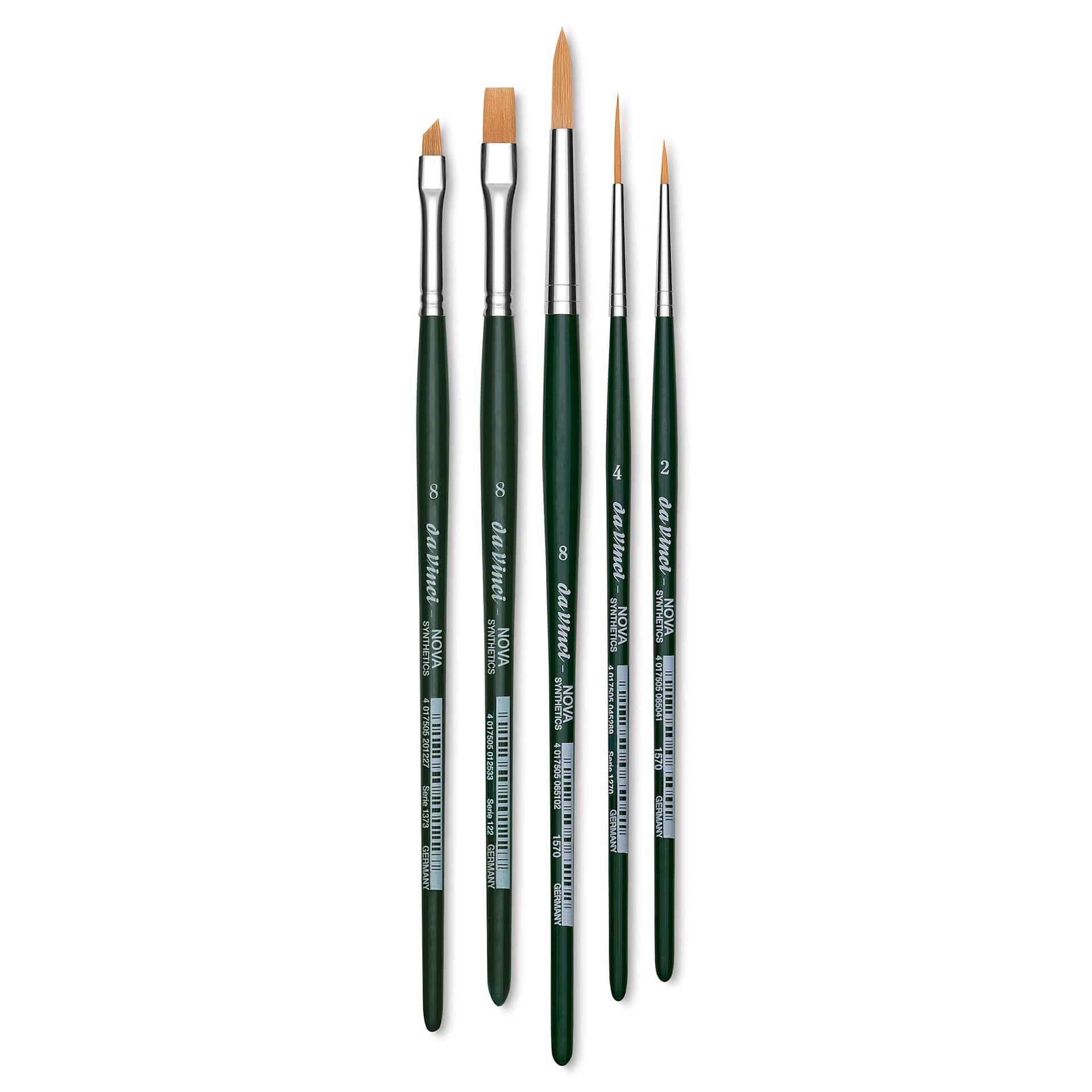 Da Vinci Nova Synthetic Brushes - 50th Anniversary Set, Short Handle, Set of 5