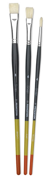 SNAP! Series 9700 Natural Bristle Brushes - Components of set of 3 brushes shown