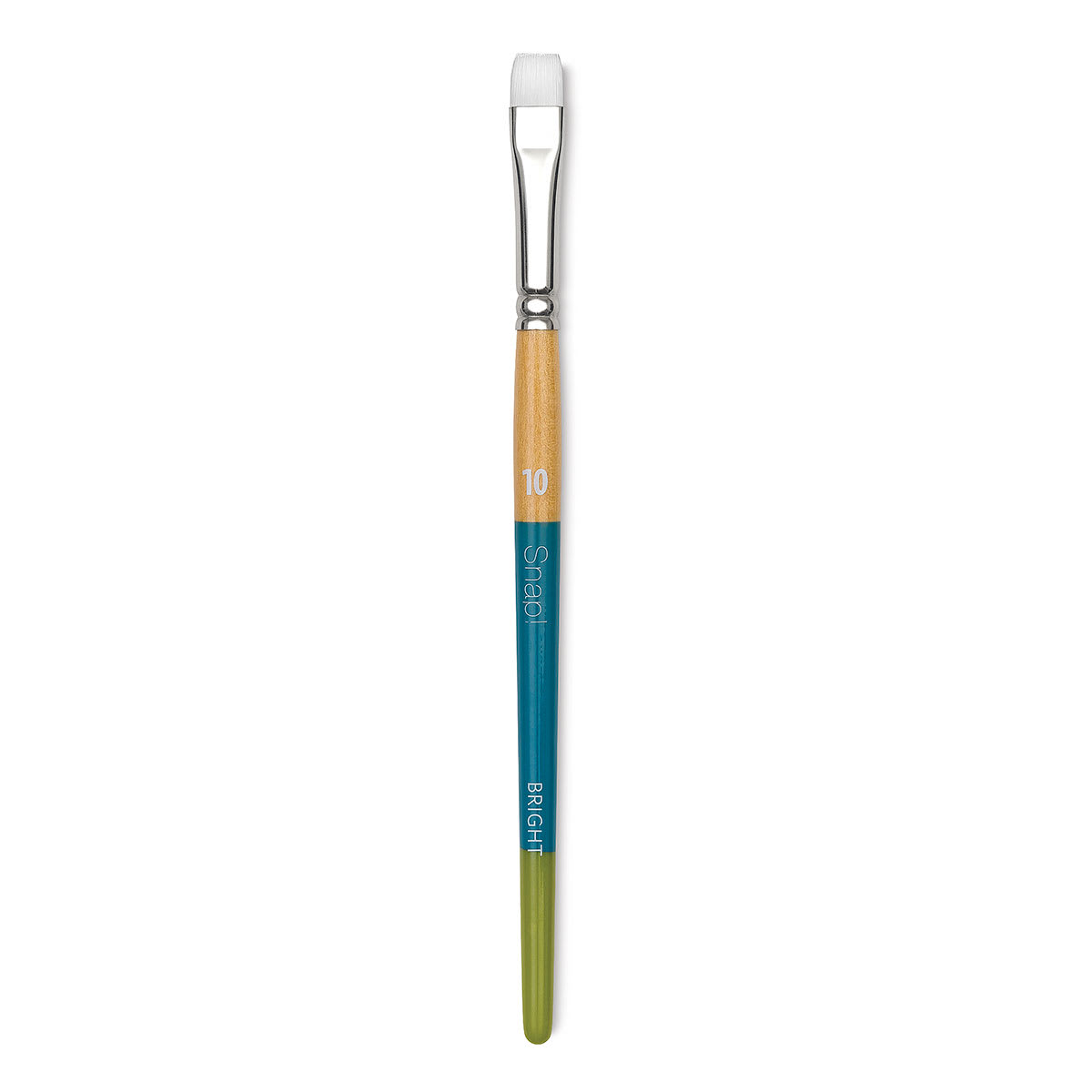 Princeton Snap! White Taklon Brush - Bright Shader, Short Handle, Size 10