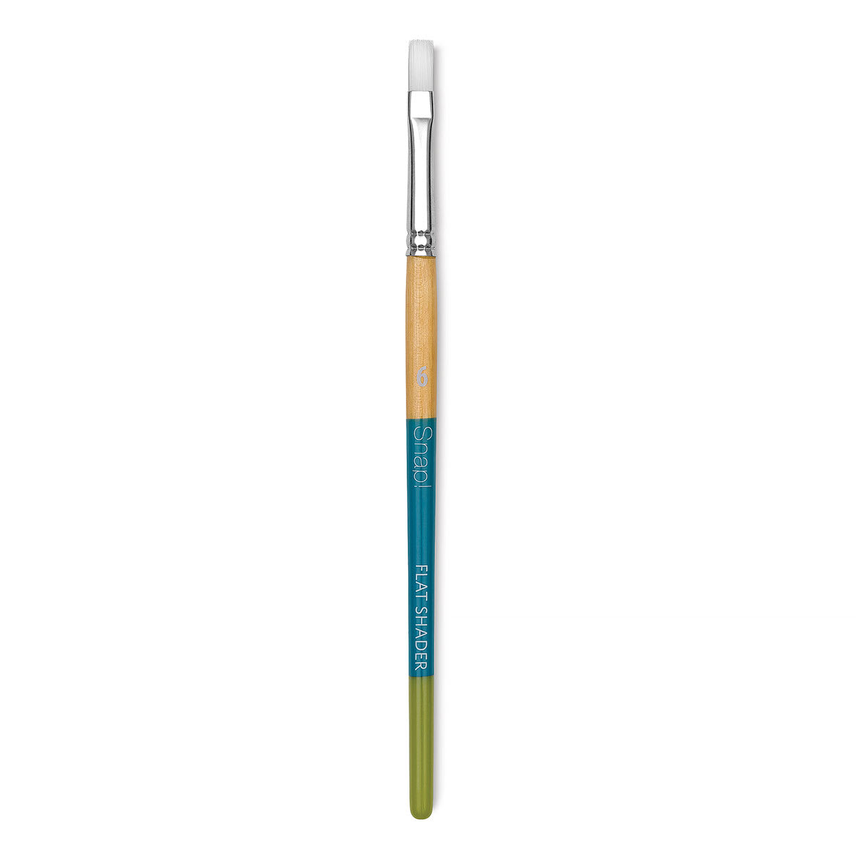 Princeton Snap! White Taklon Brush - Flat Shader, Short Handle, Size 6