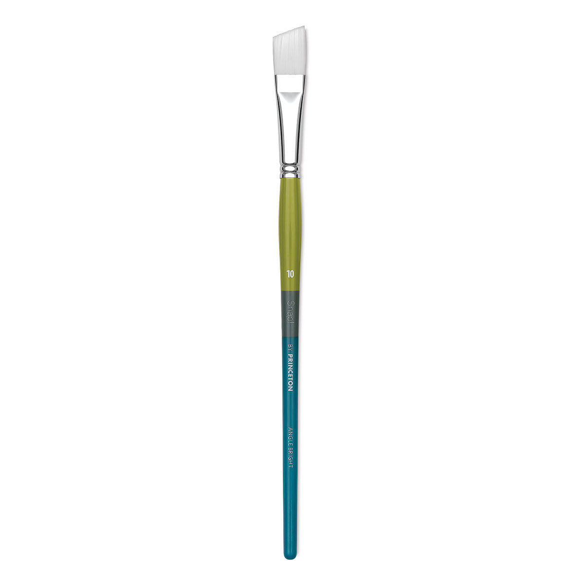 Princeton Snap! White Taklon Brush - Angle Bright, Long Handle, Size 10