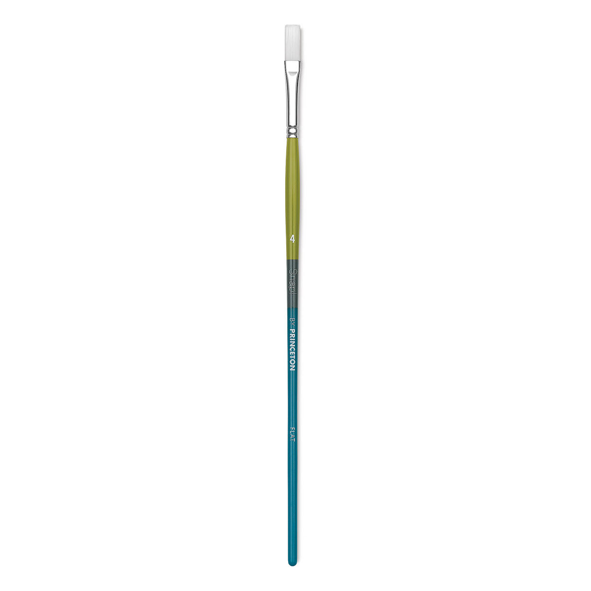 Princeton Snap! White Taklon Brush - Flat, Long Handle, Size 4