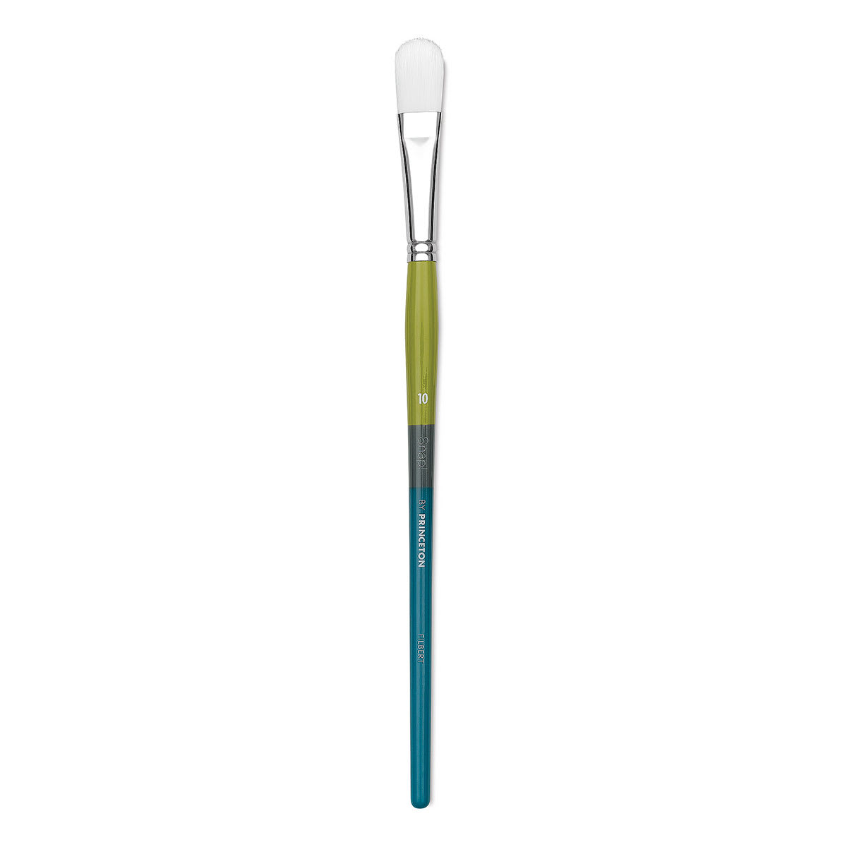 Princeton Snap! White Taklon Brush - Filbert, Long Handle, Size 10