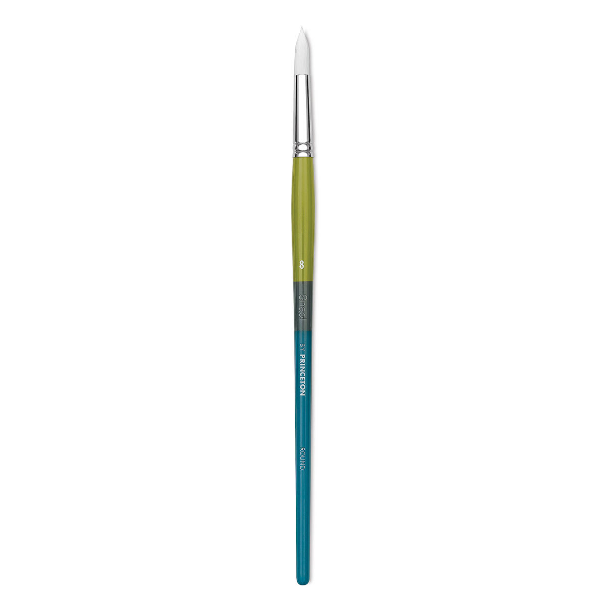 Princeton Snap! White Taklon Brush - Round, Long Handle, Size 8