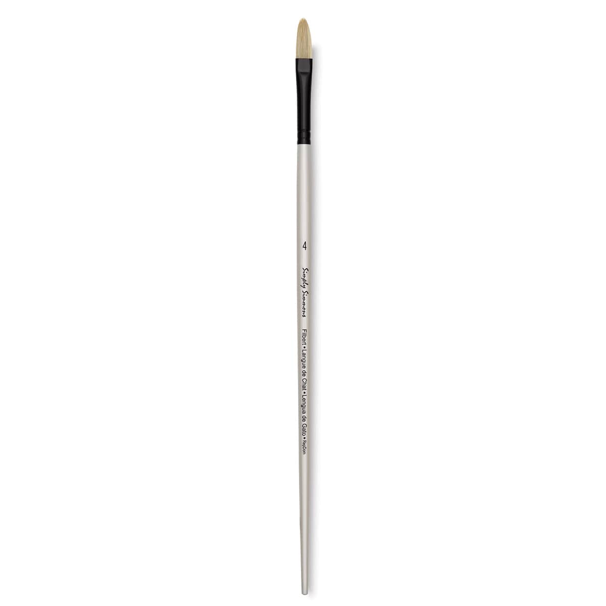 Robert Simmons Simply Simmons Chungking Hog Bristle Brush - Filbert, Long Handle, Size 4