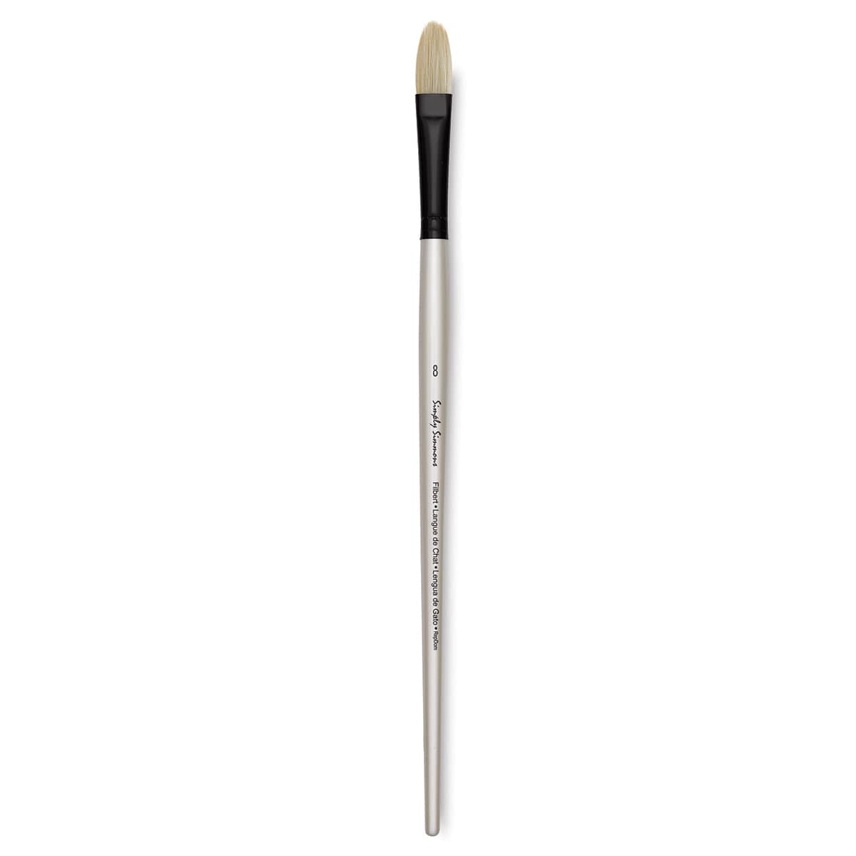 Robert Simmons Simply Simmons Chungking Hog Bristle Brush - Filbert, Long Handle, Size 8