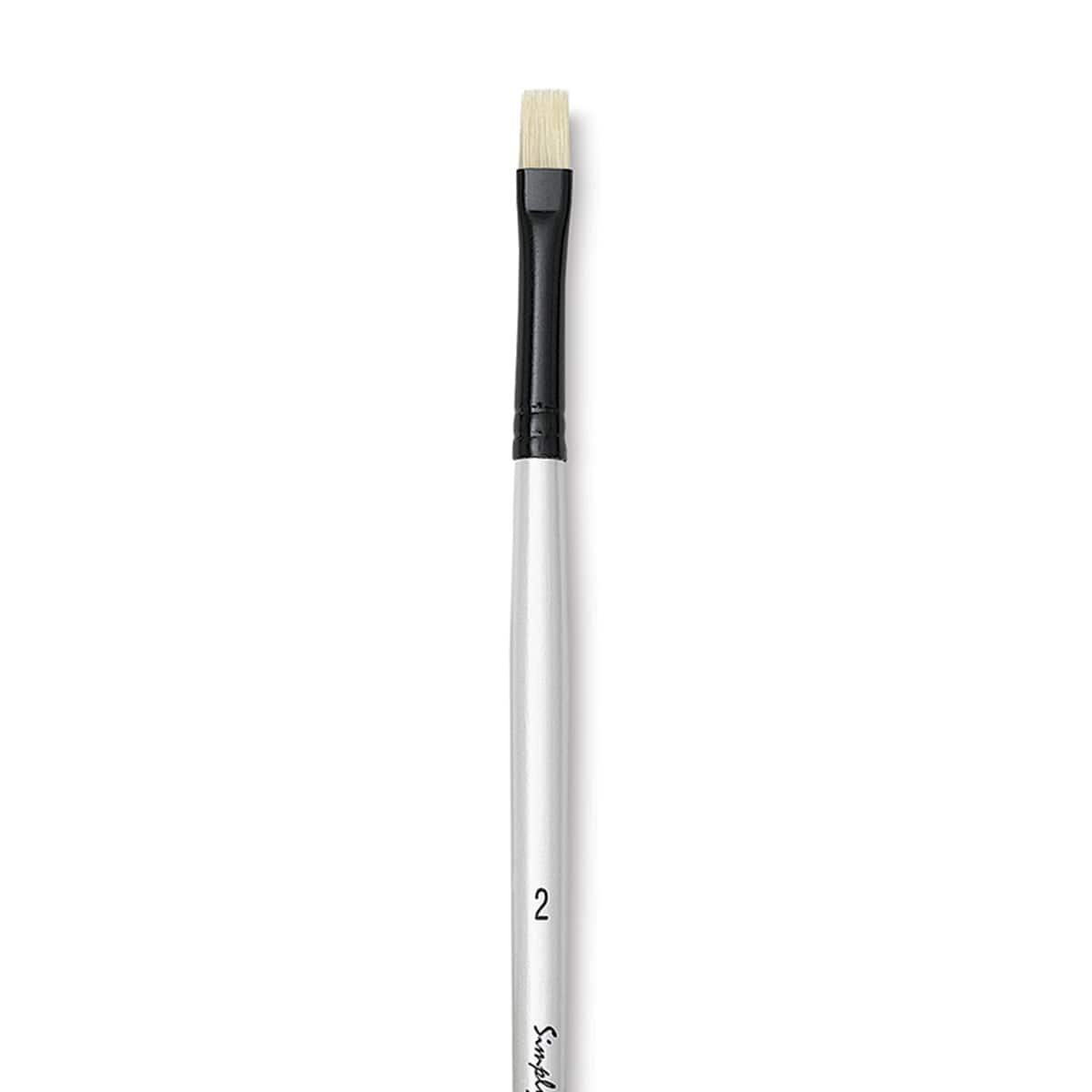 Robert Simmons Simply Simmons Chungking Hog Bristle Brush - Bright, Long Handle, Size 2