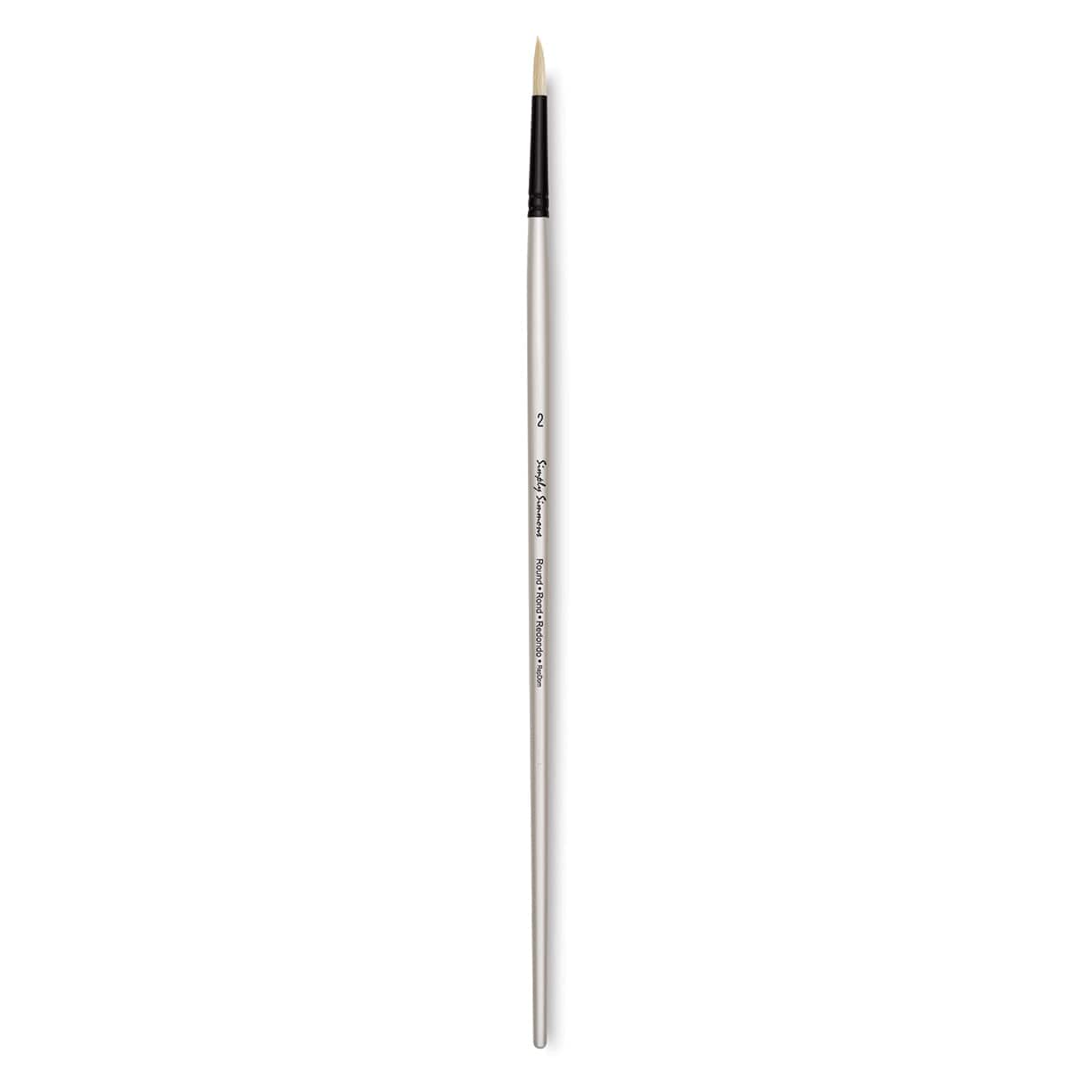 Robert Simmons Simply Simmons Chungking Hog Bristle Brush - Round, Long Handle, Size 2