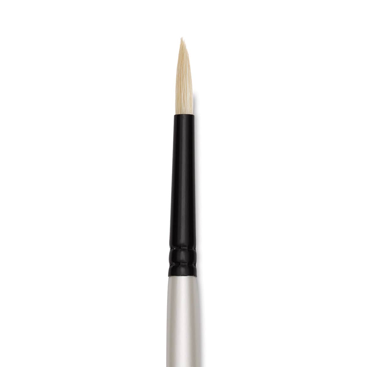 Robert Simmons Simply Simmons Chungking Hog Bristle Brush - Round, Long Handle, Size 2 close up