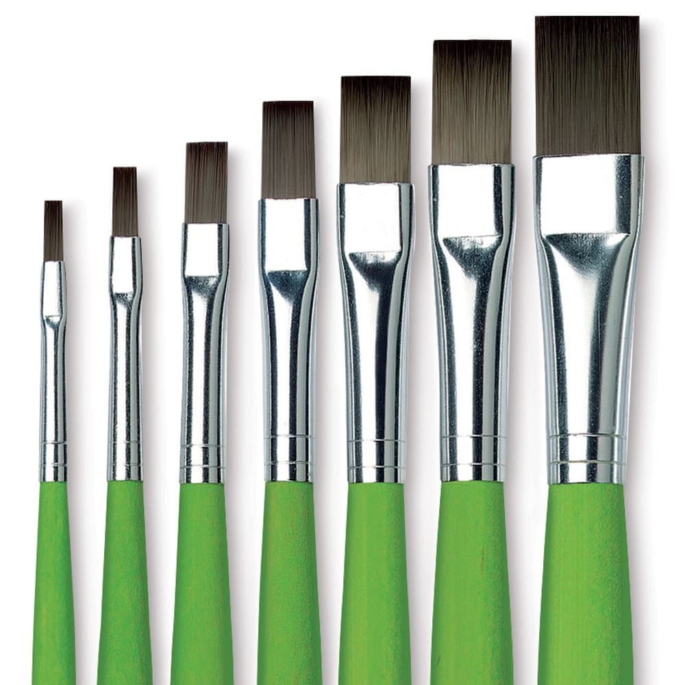 Fit For School & Hobby Brushes - Closeup of seven Flat Brushes
Fit For School & Hobby Brushes - Closeup of seven Flat Brushes