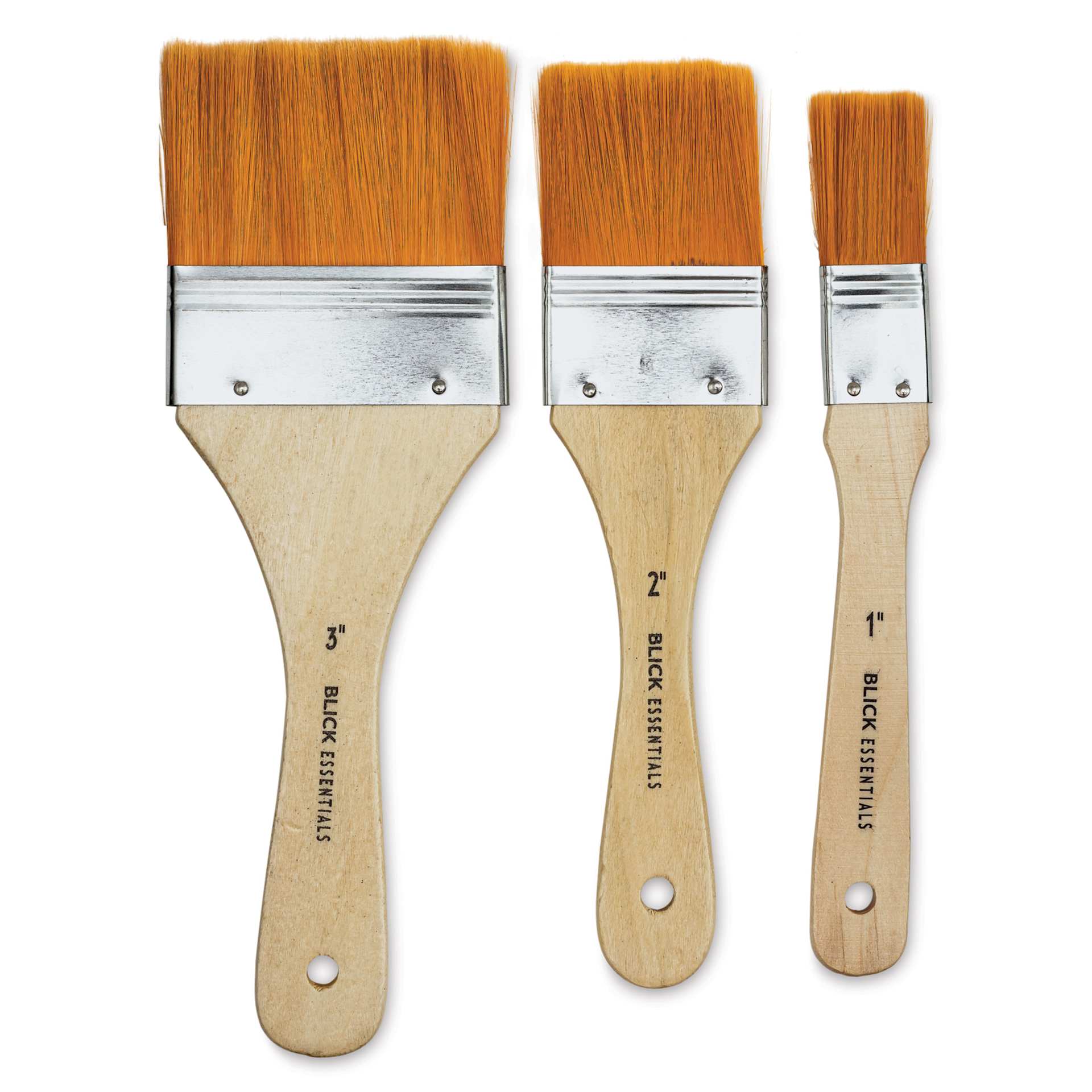 Blick Essentials Value Brush Set - Utility Brushes, Brown Nylon, Set of 3