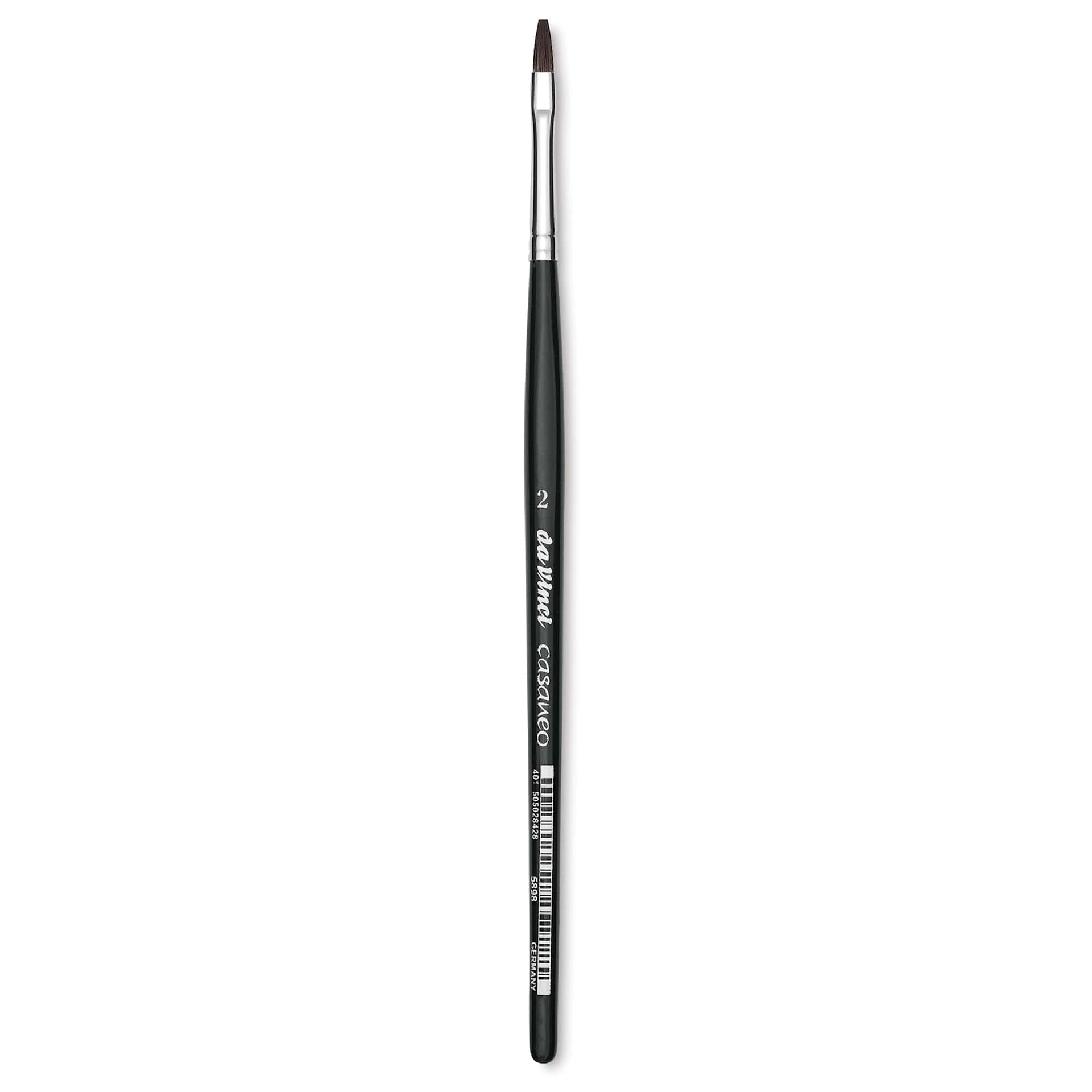 Da Vinci Casaneo Synthetic Squirrel Watercolor Brush - Flat, Size 2, Short Handle, Synthetic