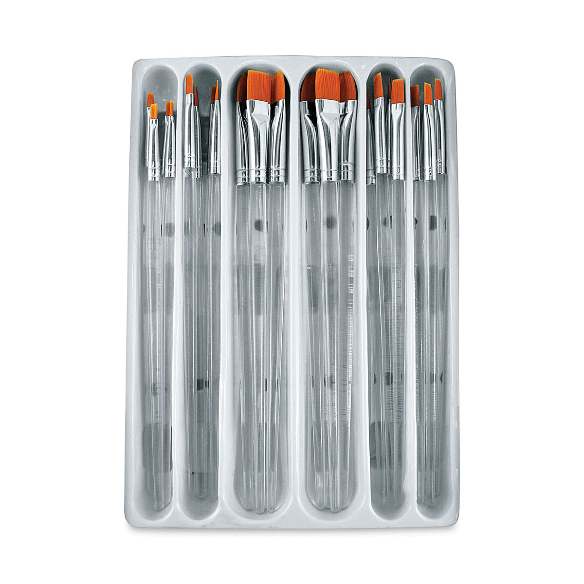 Royal & Langnickel Clear Choice Taklon Brushes Value Sets - 24 pc Flat Set shown in tray