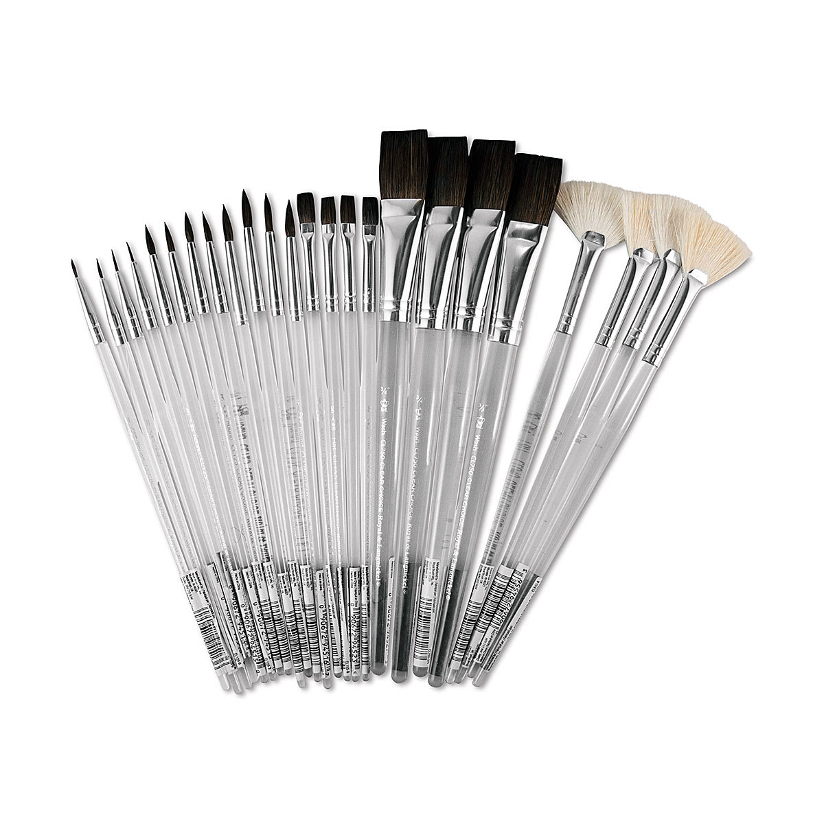 Royal & Langnickel Clear Choice Natural Ceramic Brushes Value Set - Component brushes shown upright