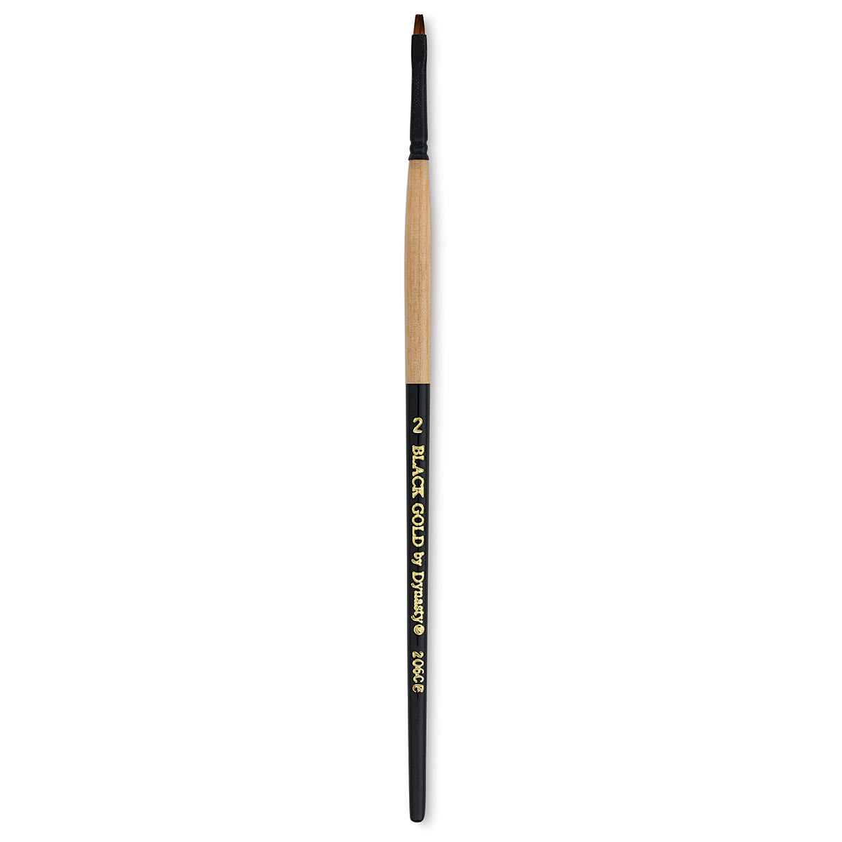 Dynasty Black Gold Brush - Chisel Blender, Short Handle, Size 2