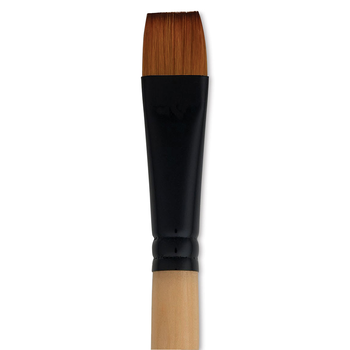 Dynasty Black Gold Brush - Chisel Blender, Short Handle, Size 18 close up