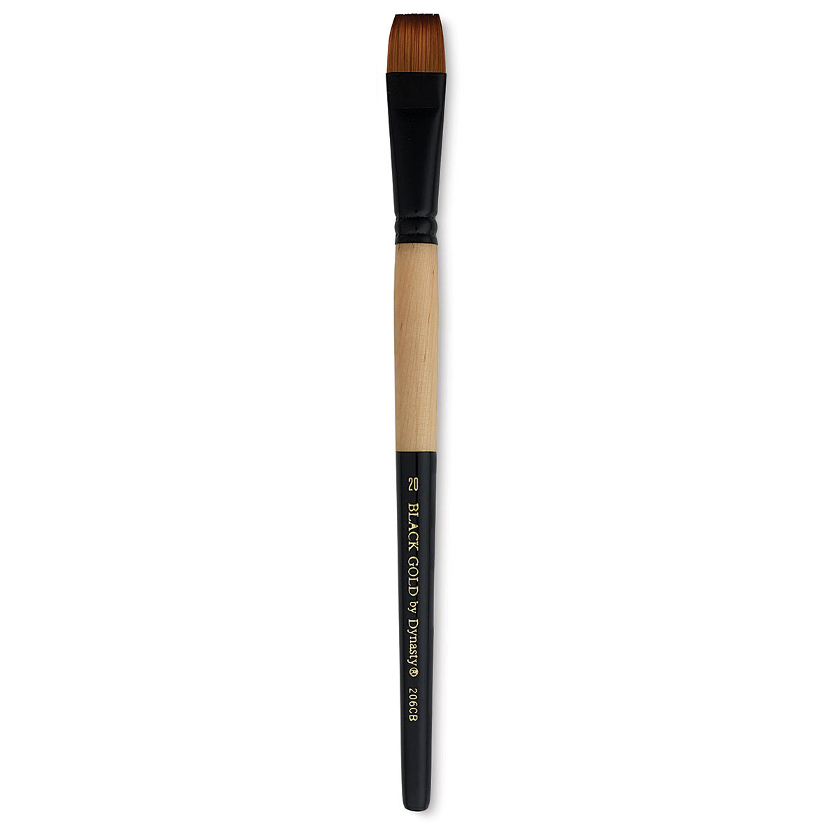 Dynasty Black Gold Brush - Chisel Blender, Short Handle, Size 20