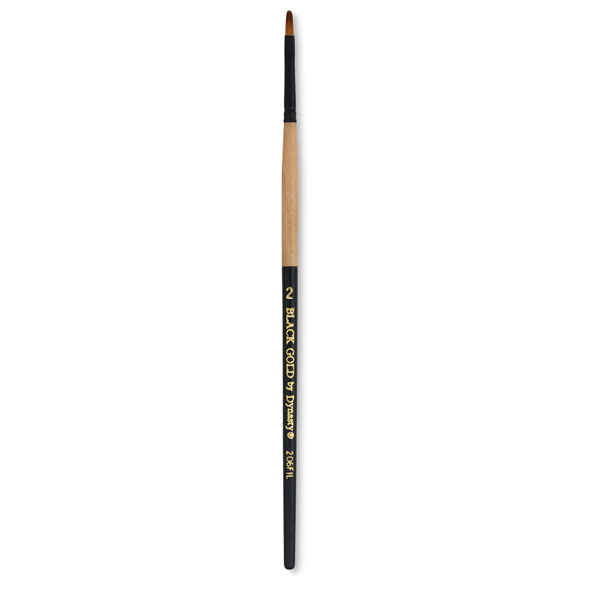 Dynasty Black Gold Brush - Filbert, Short Handle, Size 2