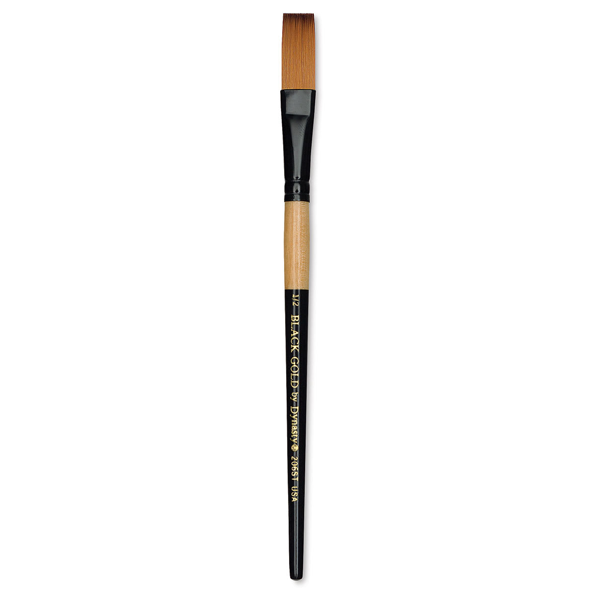 Dynasty Black Gold Brush - One Stroke, Short Handle, Size 1/2"