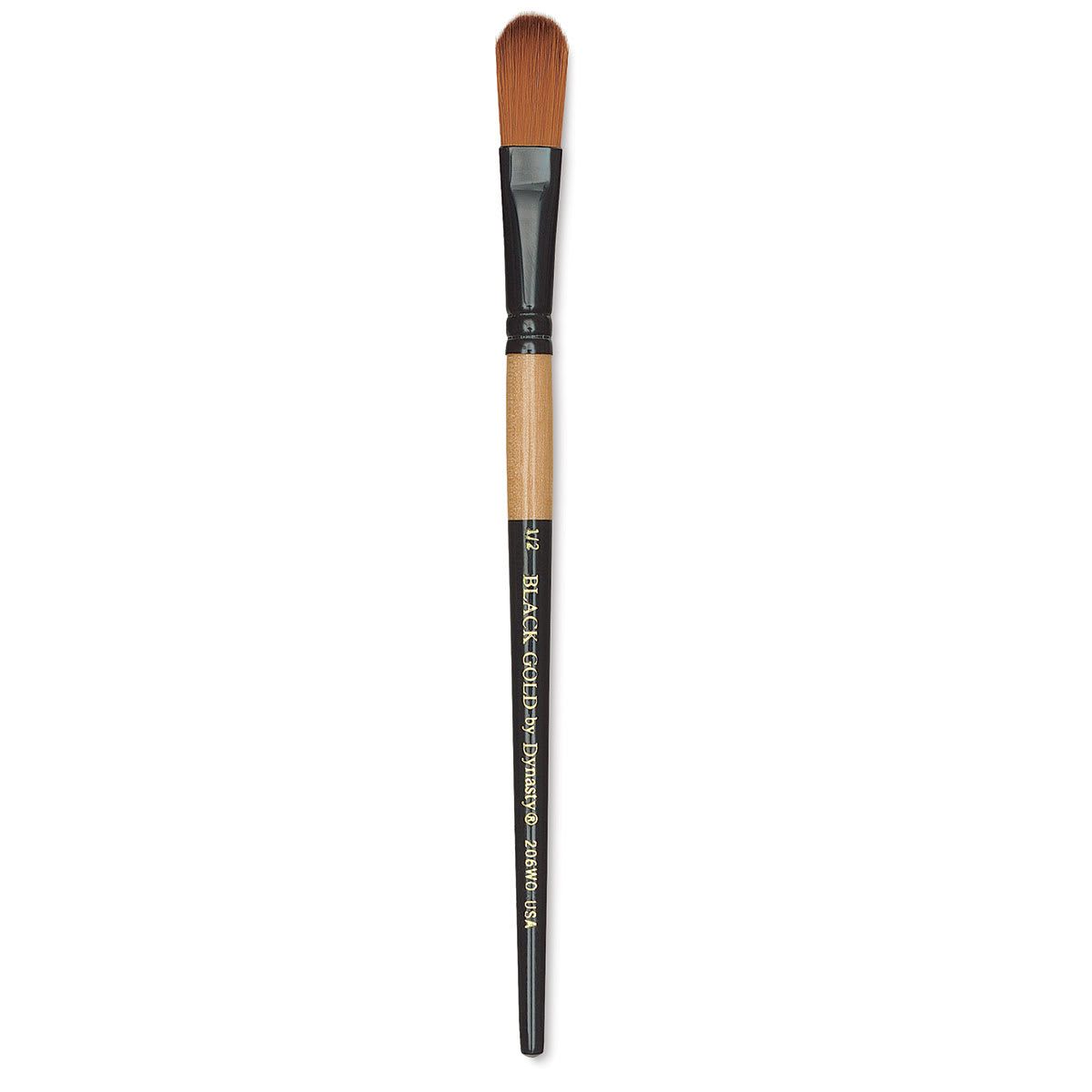 Dynasty Black Gold Brush - Oval Wash, Short Handle, Size 1/2"