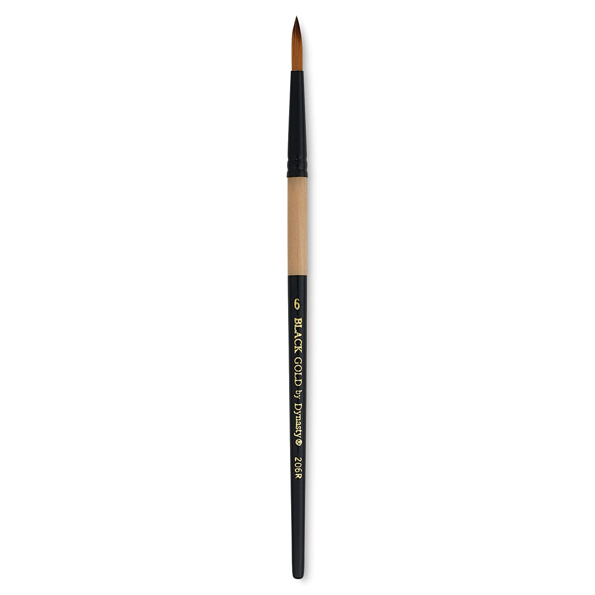 Dynasty Black Gold Brush - Round, Short Handle, Size 6