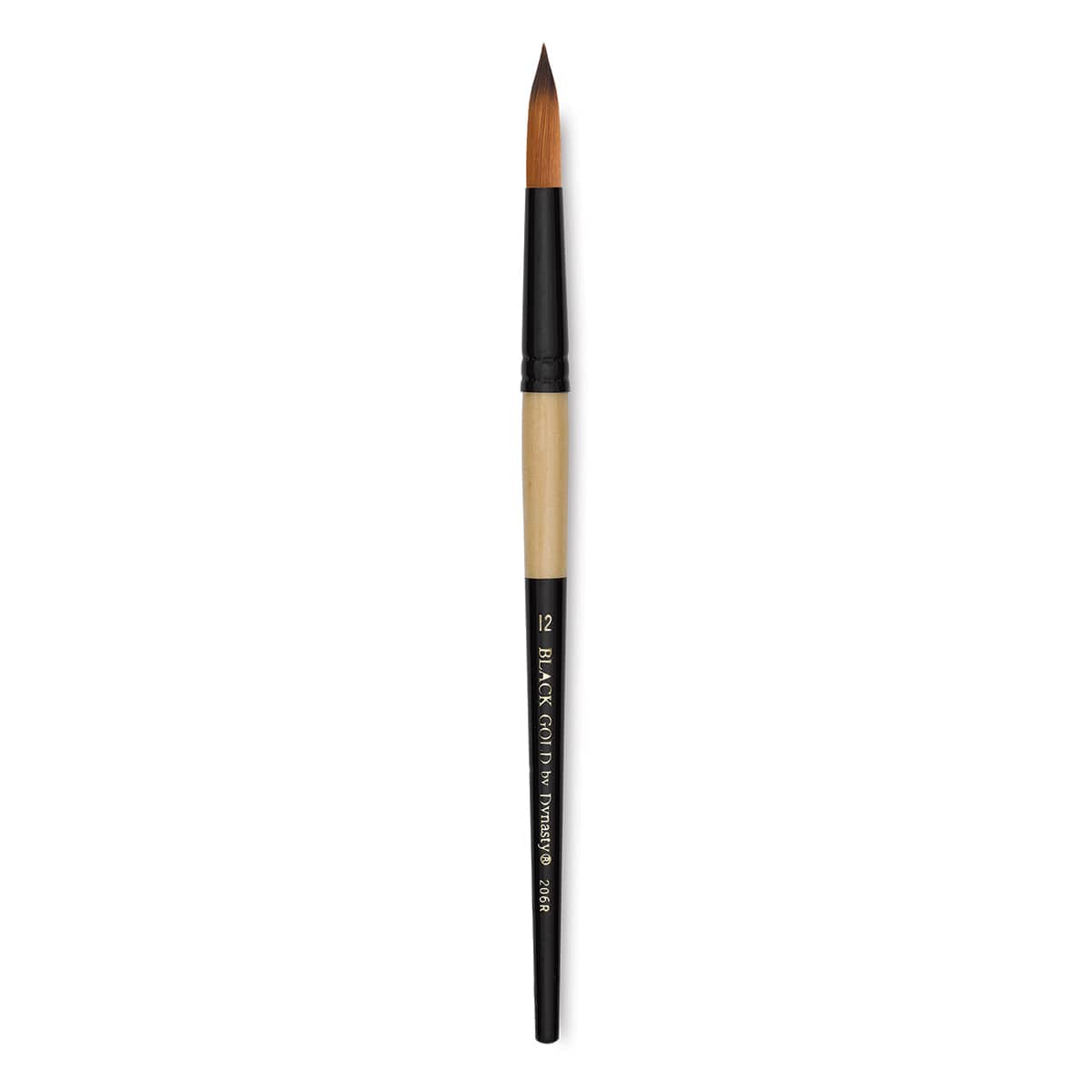 Dynasty Black Gold Brush - Round, Short Handle, Size 12