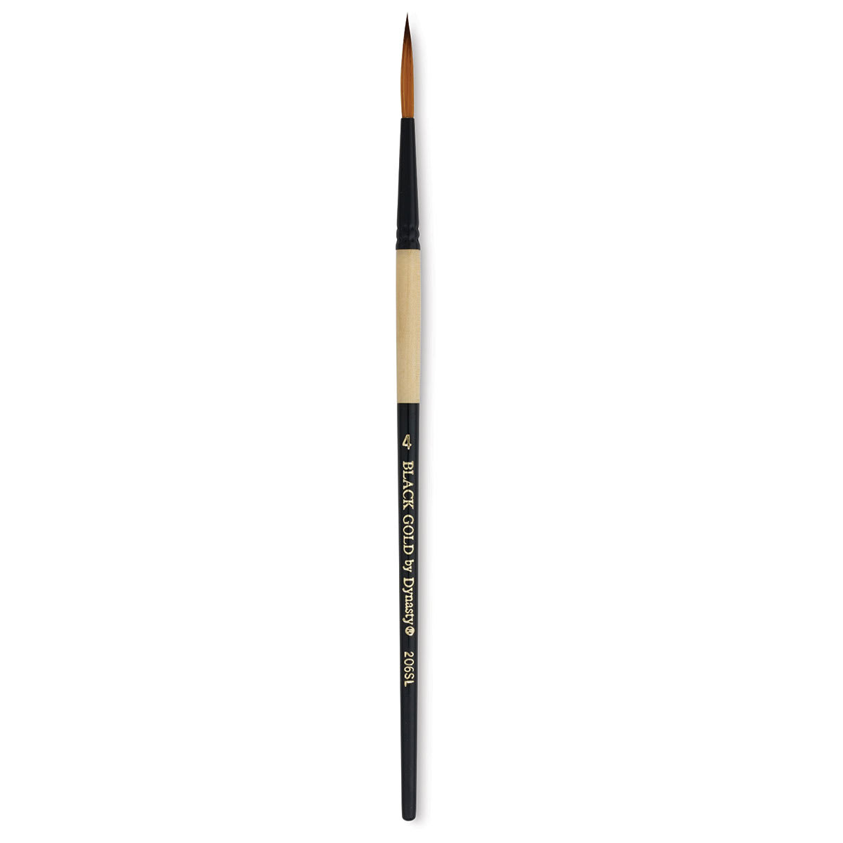 Dynasty Black Gold Brush - Script, Short Handle, Size 4