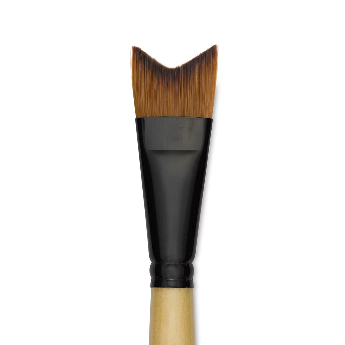 Dynasty Black Gold Brush - Whale's Tail, Short Handle, Size 1" close up