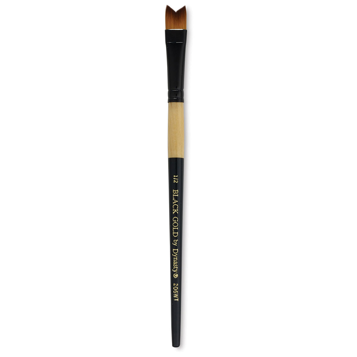 Dynasty Black Gold Brush - Whale's Tail, Short Handle, Size 1/2"