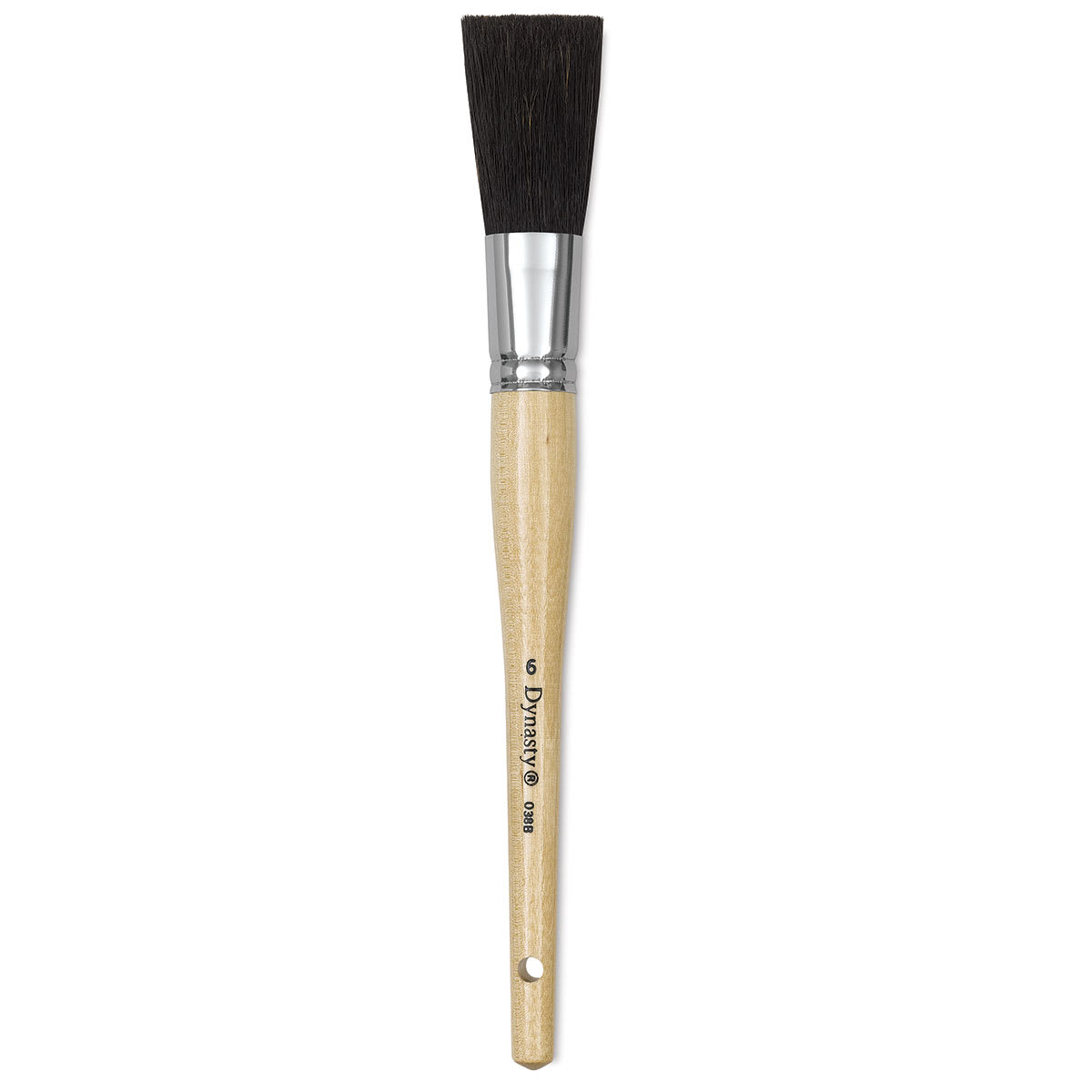 Dynasty Red-Letter Black Bristle Brush - Oval Sash, Long Handle, Size 6