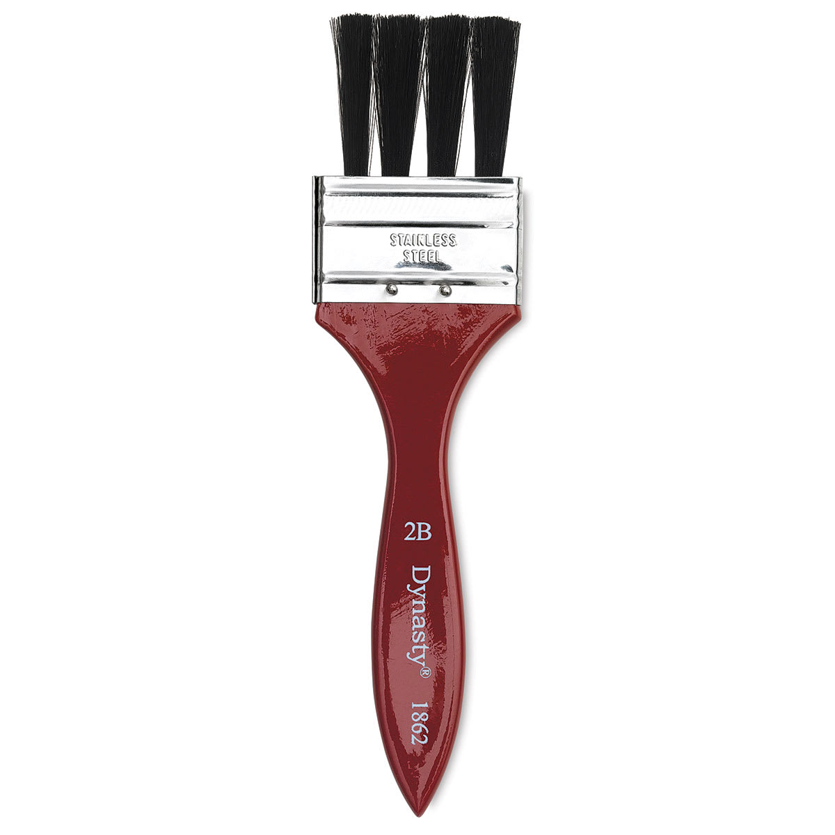 Dynasty Red-Letter Black Bristle Brush - Firm Grainer Flat, Long Handle