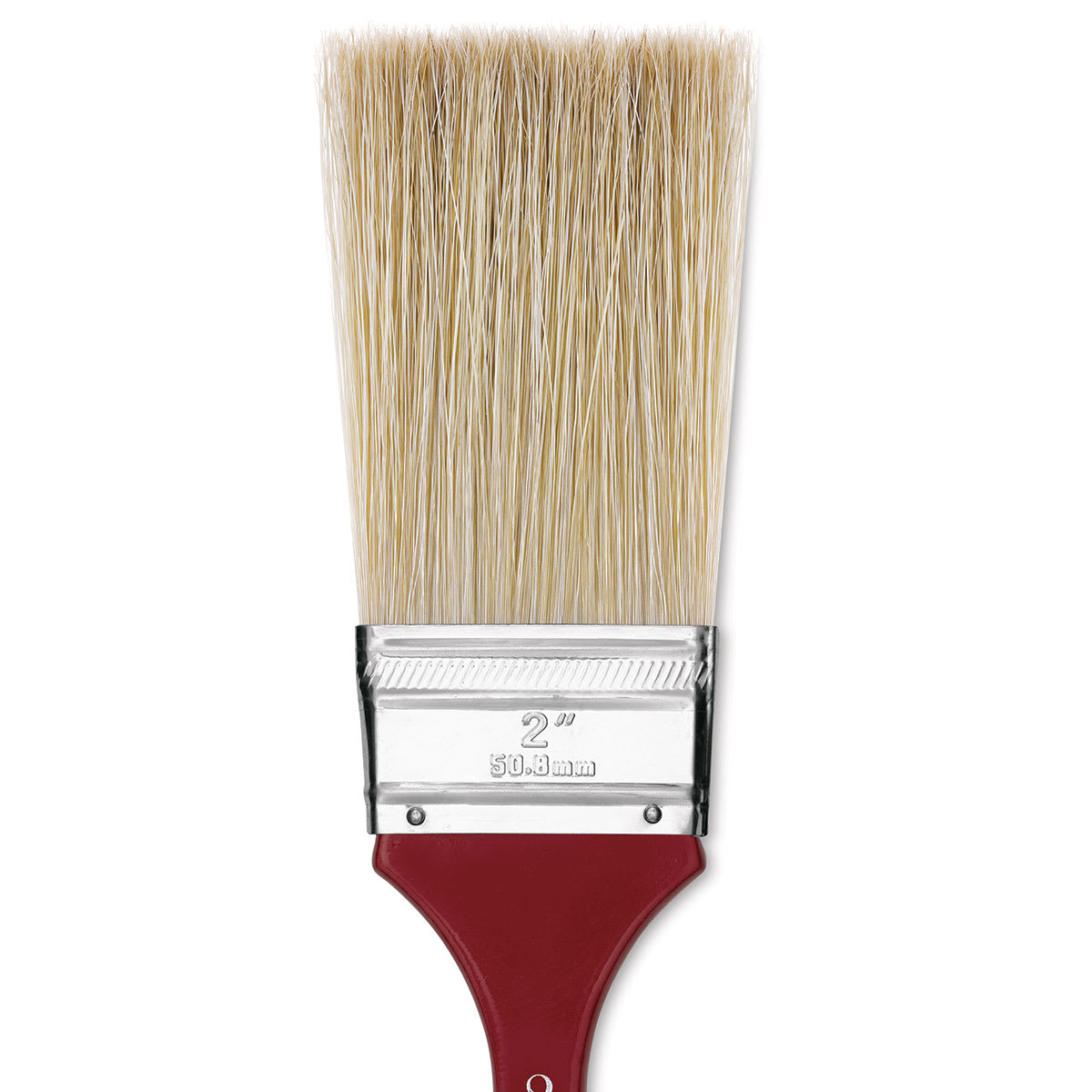 Dynasty Red-Letter White Bristle Brush - Extra Long Flat, Long Handle, Size 2"