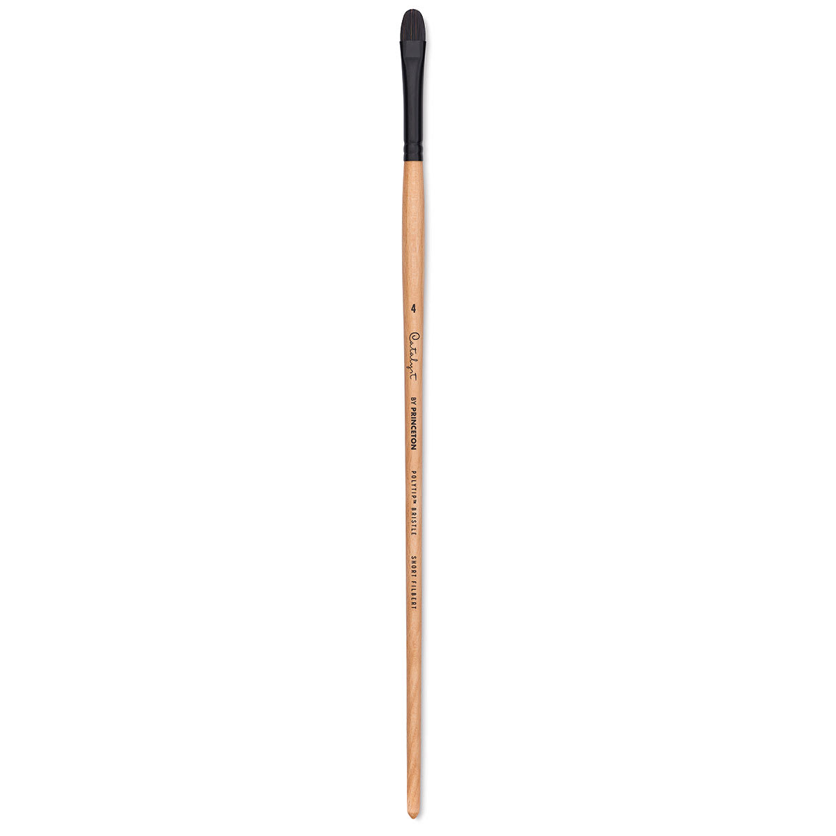 Princeton Catalyst Polytip Bristle Brush - Short Filbert, Long Handle, Size 4