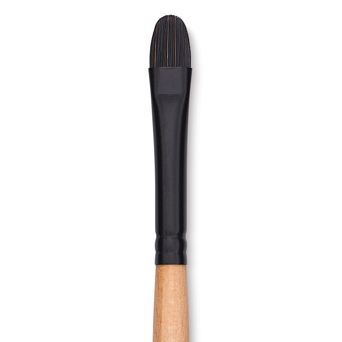 Princeton Catalyst Polytip Bristle Brush - Short Filbert, Long Handle, Size 4 close up
