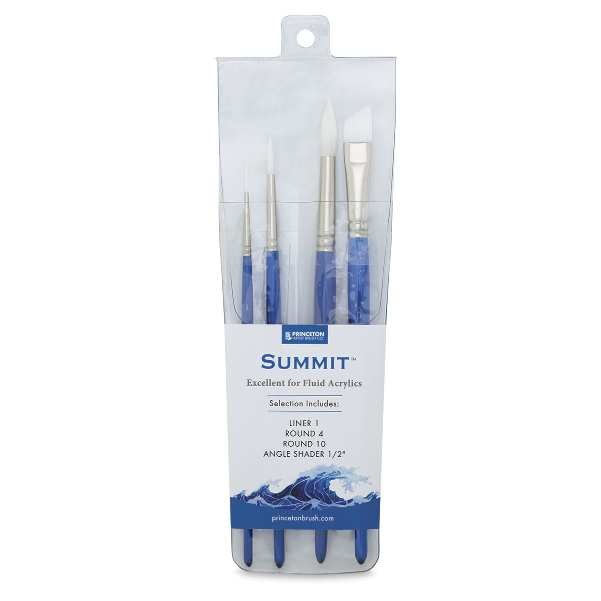 Summit Series 6850 White Soft Synthetic Brushe Set - Set of 4 shown in package Summit Series 6850 White Soft Synthetic Brushe Set - Set of 4 shown in package