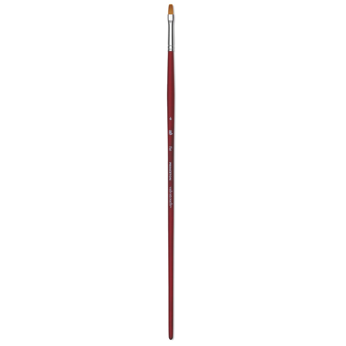 Princeton Velvetouch Series 3900 Synthetic Brush - Flat, Long Handle, Size 4