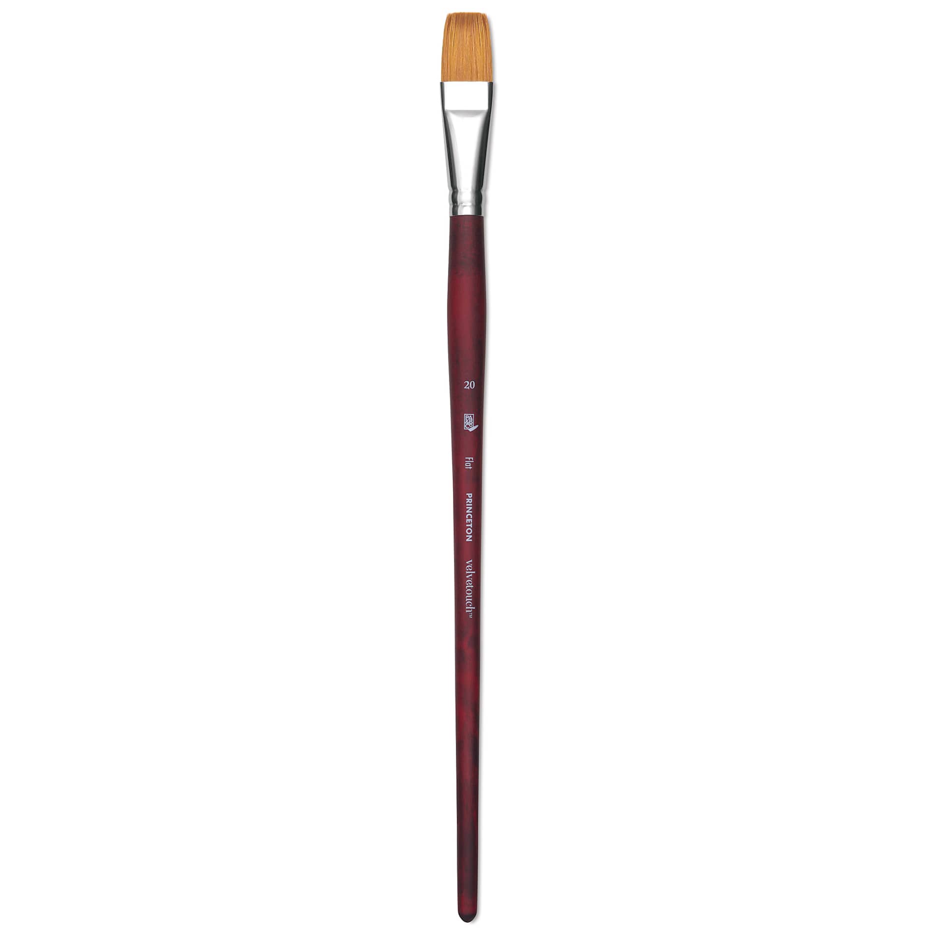 Princeton Velvetouch Series 3900 Synthetic Brush - Flat, Long Handle, Size 20